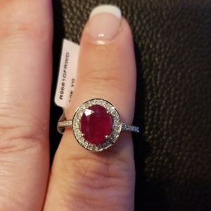 10 K  Solid Yellow Gold, Ruby and Diamond ring.